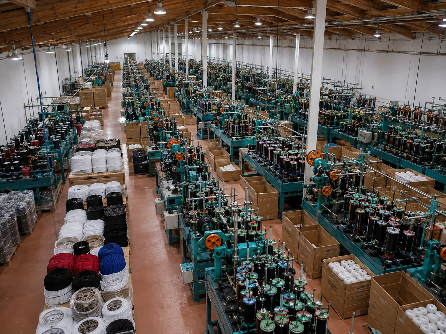 Long manufacturing aisle