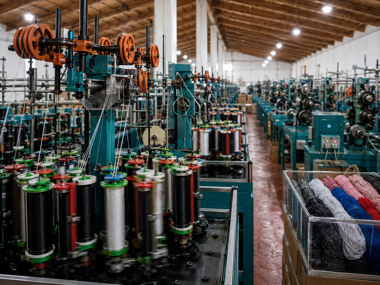 Stok alanı ve makine parkurunun birlikte göründüğü fabrika alanı